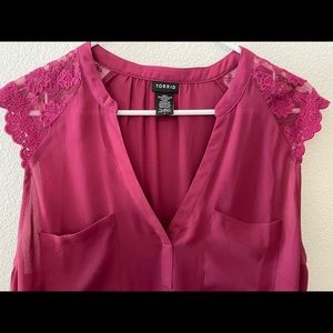 Torrid - Harper Georgette Blouse in berry